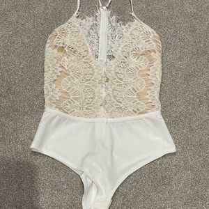 White lace bodysuit